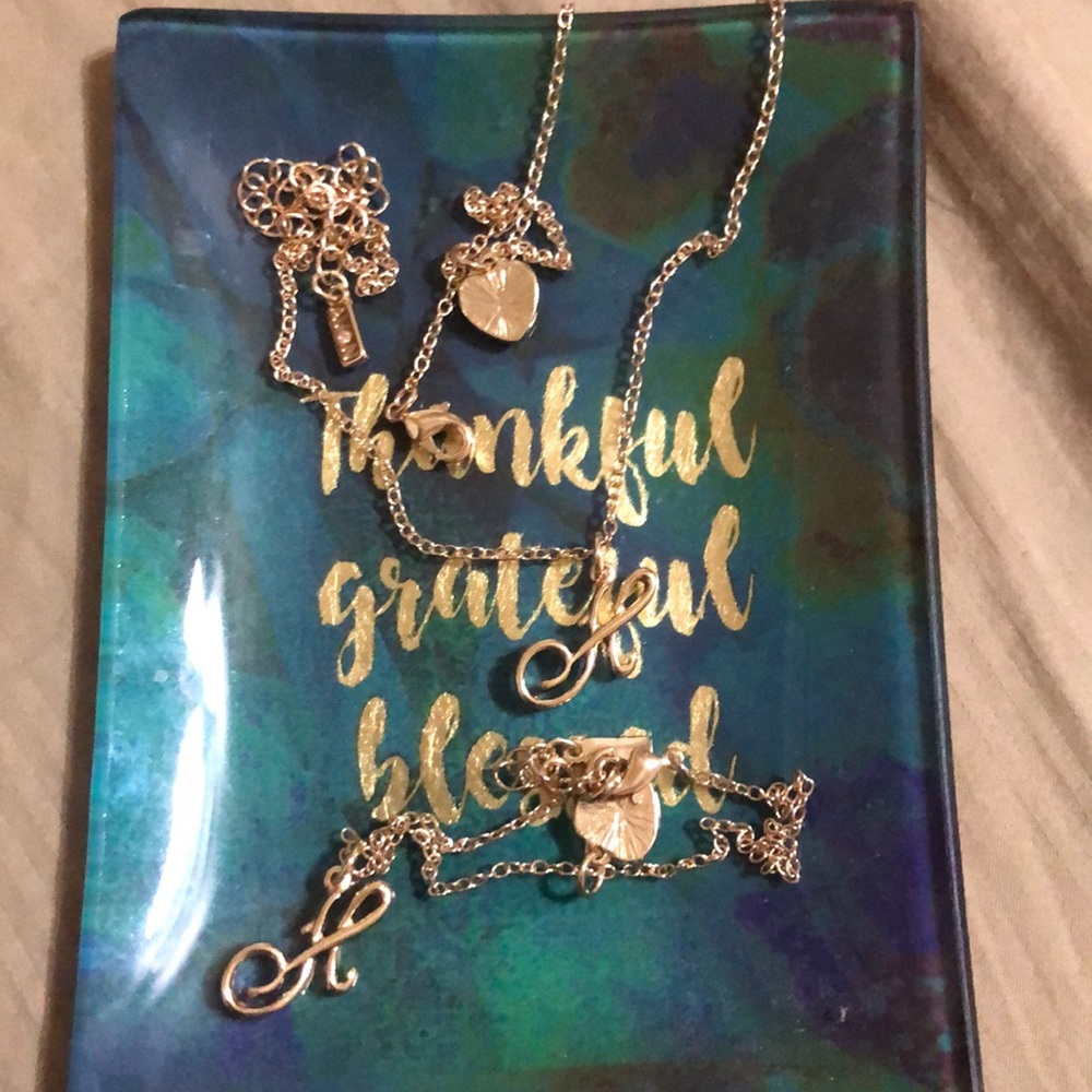 H charm necklace and bracelet Set